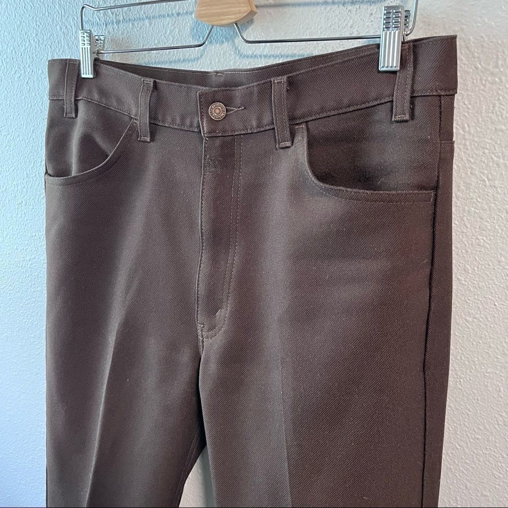 Vintage Levi’s Black Tab Brown Polyester Pant - Picture 4 of 6